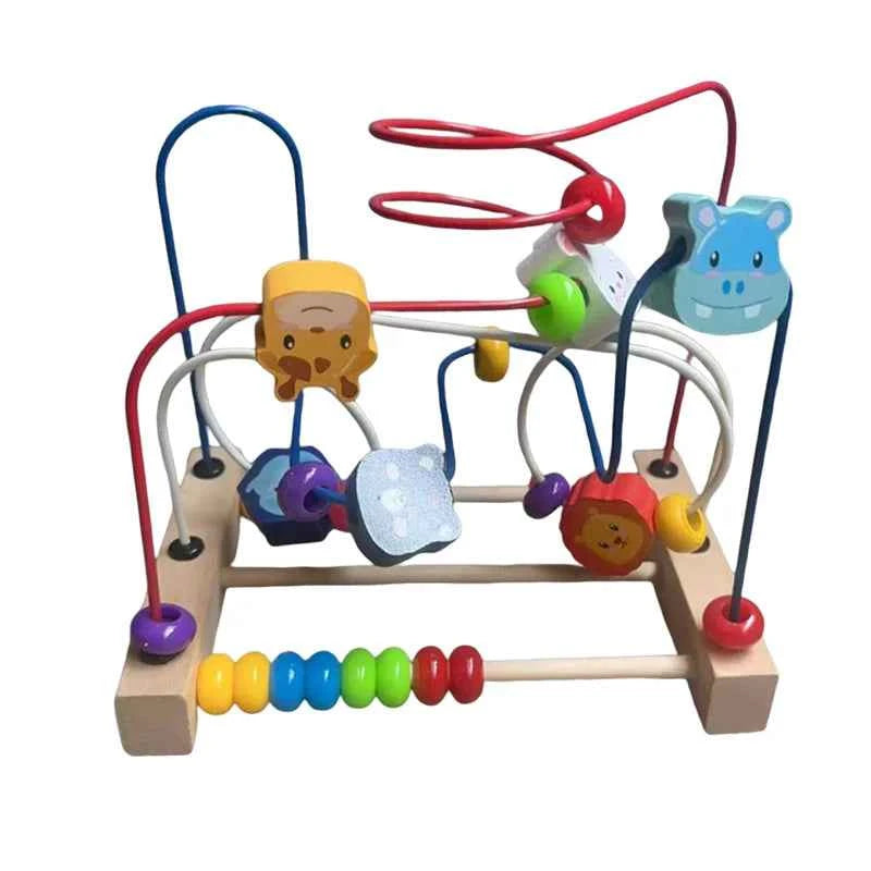 Colorful Wooden Roller Coaster Educational Circle Toy For Preschool Learning Bead Maze Toy Perfect Gift For Young Children