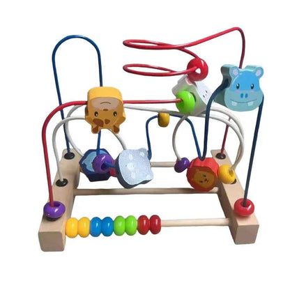 Colorful Wooden Roller Coaster Educational Circle Toy For Preschool Learning Bead Maze Toy Perfect Gift For Young Children