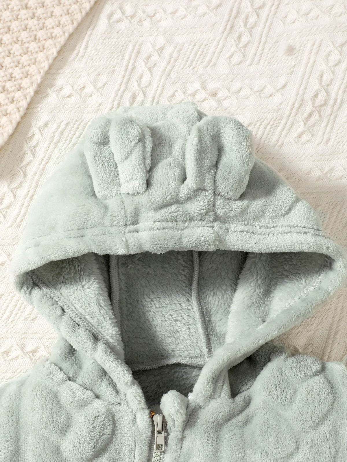 Plaid Hooded Plush Jumpsuit, Winter Warm Romper