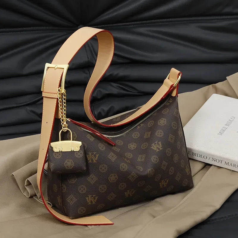 Beige Printed Commuter Tote, Large Capacity