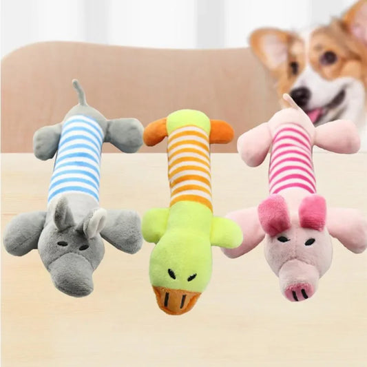 Jouet pour chien canard couineur sans rembourrage – Peluche douce à mâcher pour chiots et chiens âgés
