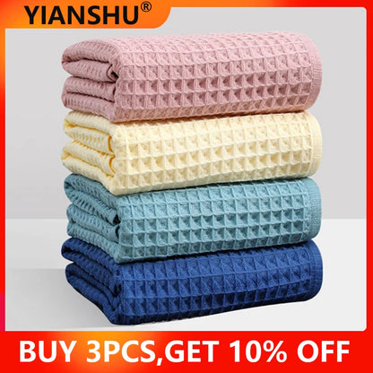 Premium Cotton Waffle Towel Set | Ultra-Absorbent Quick-Dry Bath & Hand Towels