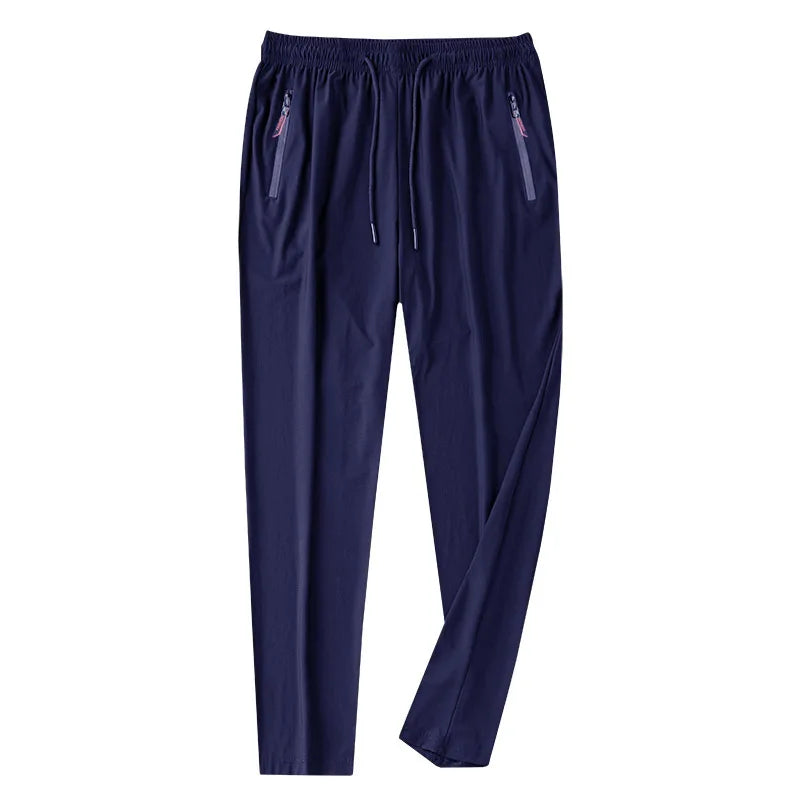 Men's Ice Silk Quick Dry Casual Pants — Slim Fit Korean Sports Straight Trousers