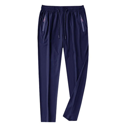 Men's Ice Silk Quick Dry Casual Pants — Slim Fit Korean Sports Straight Trousers