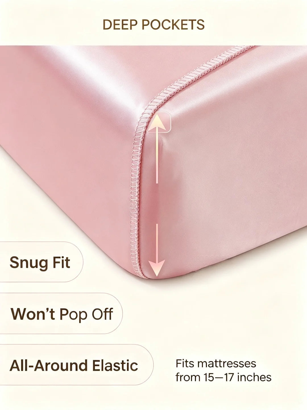 Silky Satin Fitted Mattress Cover, Cooling Ice-Silk