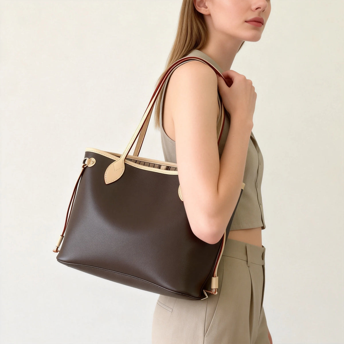 Soft-Texture Genuine Leather Chain Strap Handbag