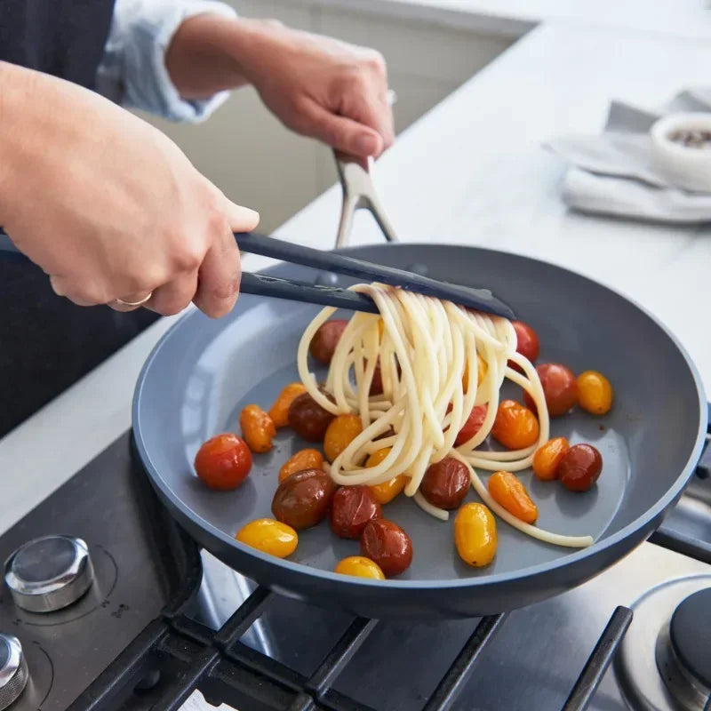 2-in-1 Nylon Flip Tongs with Egg Spatula & Steak Turner – Pancake & Cooking Clamp
