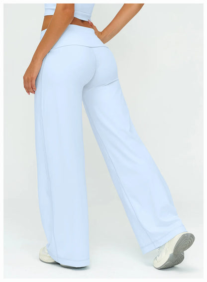 Women’s Loose Wide-Leg Sports Leggings — Slim Fit Running Trousers