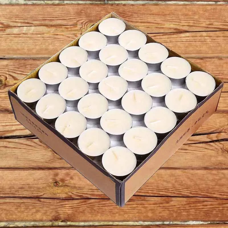 50 pieces of Round paraffin wax candle romantic layout smokeless wedding lover proposal confession smokeless tea wax