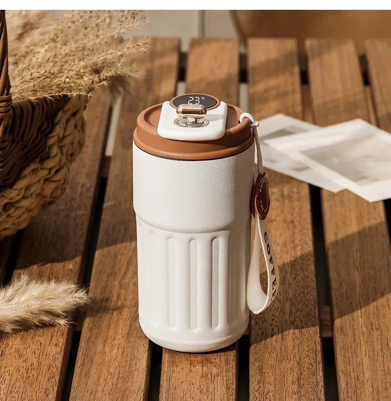 Smart Temperature Display Thermos Bottle 450ml – 316 Stainless Steel Portable Coffee Mug