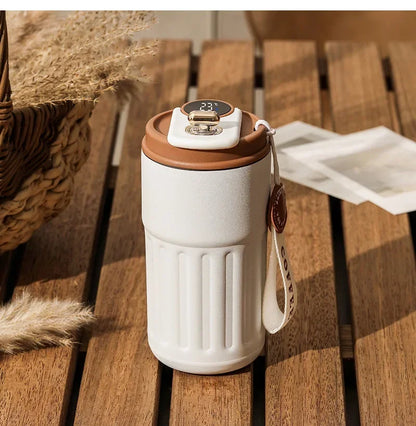 Smart Temperature Display Thermos Bottle 450ml – 316 Stainless Steel Portable Coffee Mug