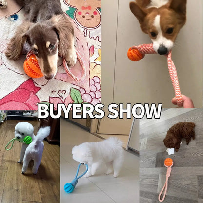 Bite-Resistant Cotton Rope Treat Ball for Dogs