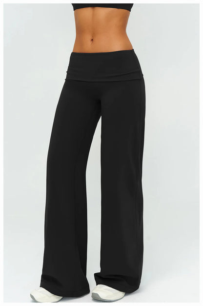 Women’s Loose Wide-Leg Sports Leggings — Slim Fit Running Trousers