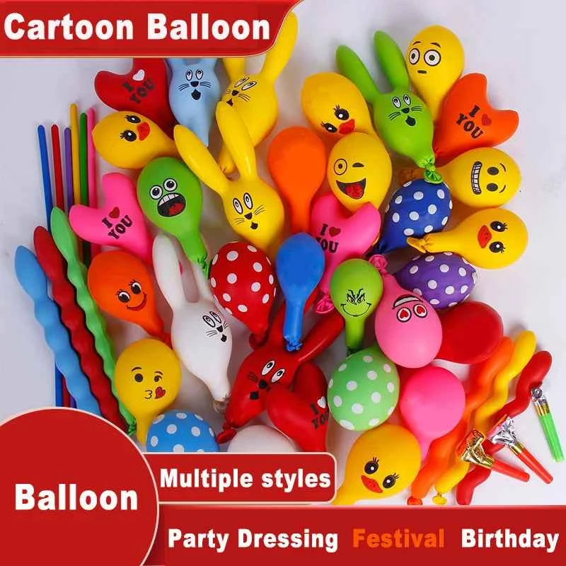 50/100 PcsNo gas pump provided Cartoon Balloons Decoration Helium Inflatable Balloons Animal Duck Rabbit Balloon