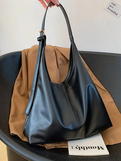 Large Capacity Solid Color Shoulder & Tote Bag