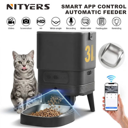 4L Automatic Cat Feeder with HD Camera