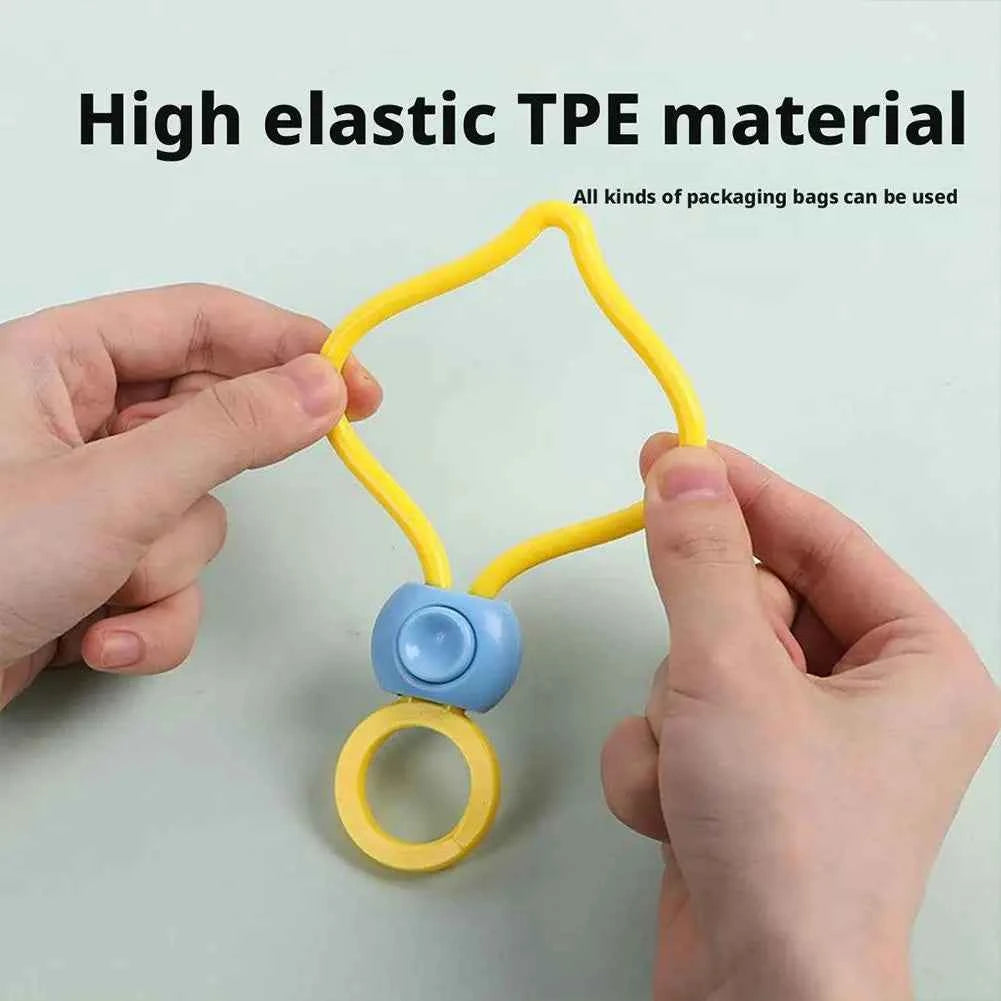 10/20/30/50pcs Silicone Food Bag Sealing Strap Freshness Sealing Clip Adjustable Clip Portable Data Cable Storage Kitchen Gadget