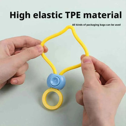 10/20/30/50pcs Silicone Food Bag Sealing Strap Freshness Sealing Clip Adjustable Clip Portable Data Cable Storage Kitchen Gadget