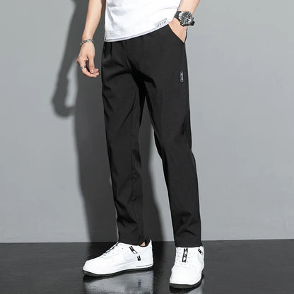 Men's Business Casual Straight Leg Sweatpants — Elastic Breathable Outdoor Pants