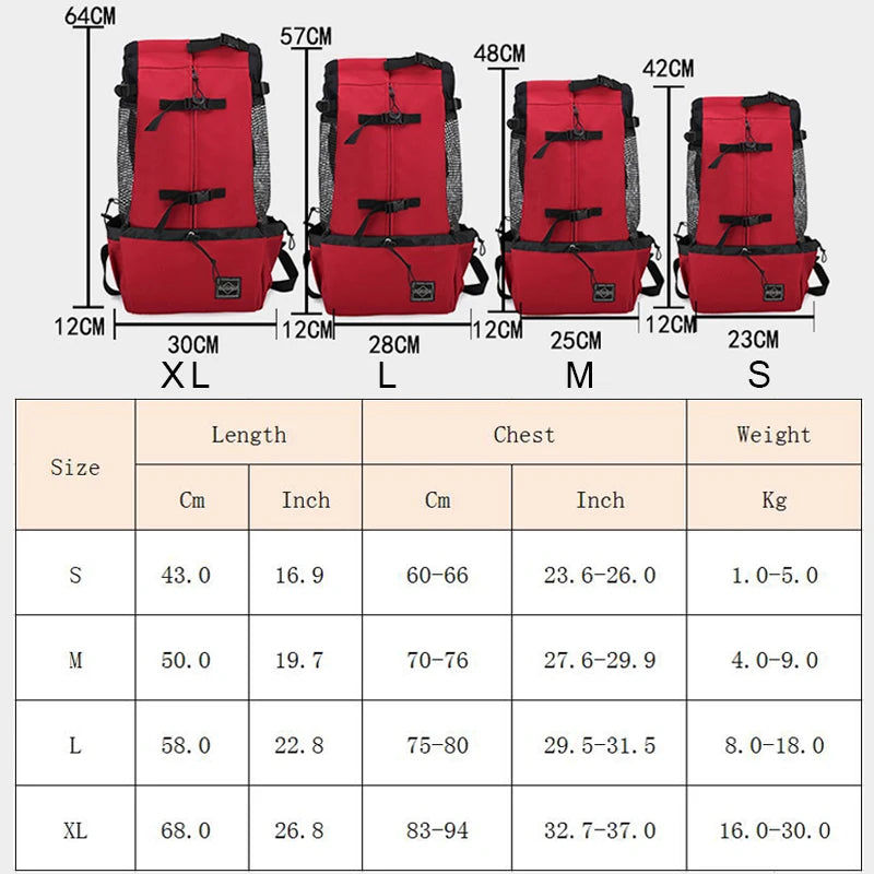 Breathable Nylon Dog Carrier Backpack — Outdoor Travel Bag for Small & Medium Dogs