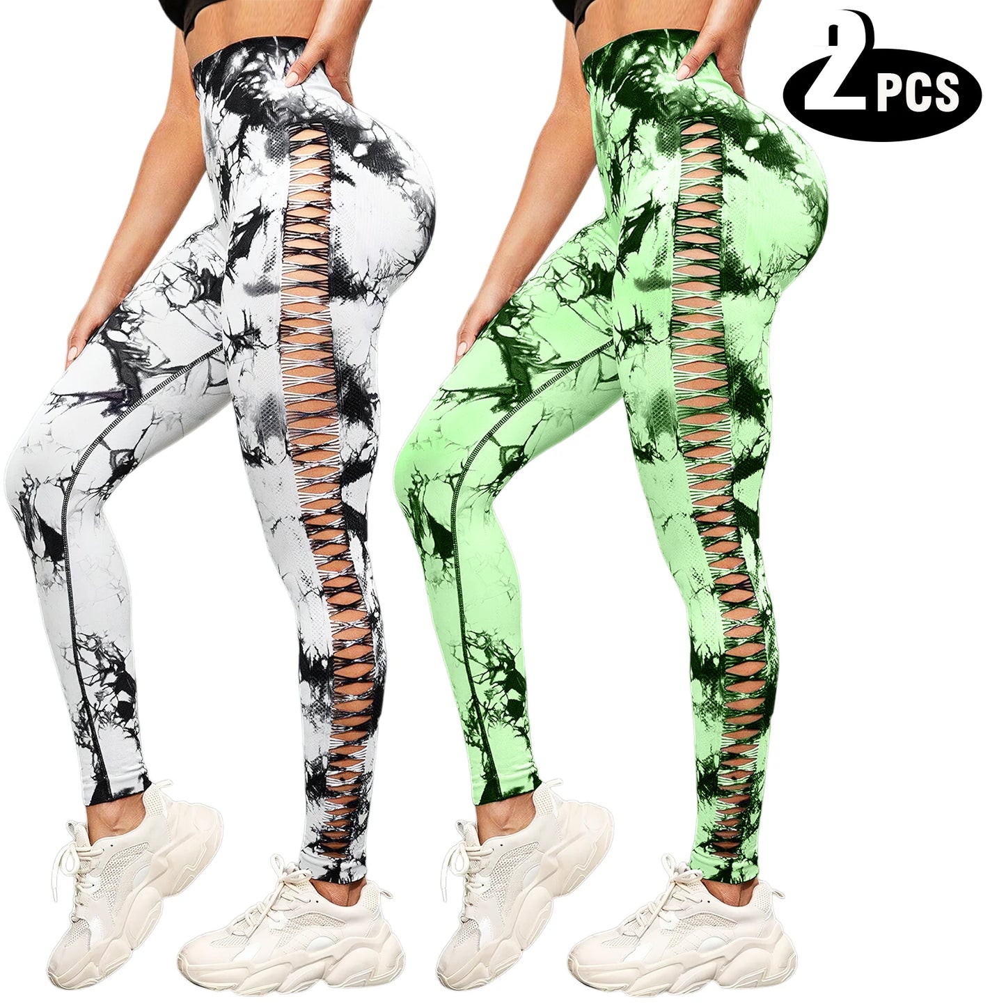 2-Pack Women’s High Waist Butt Lifting Seamless Yoga Leggings