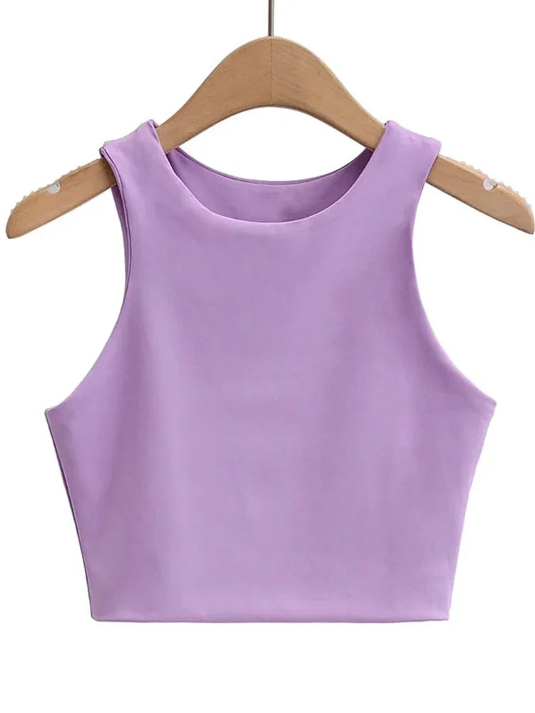 Women's Slim O-Neck Sleeveless Tank Top — Double Nylon Ladies Quality Top 6 Colors
