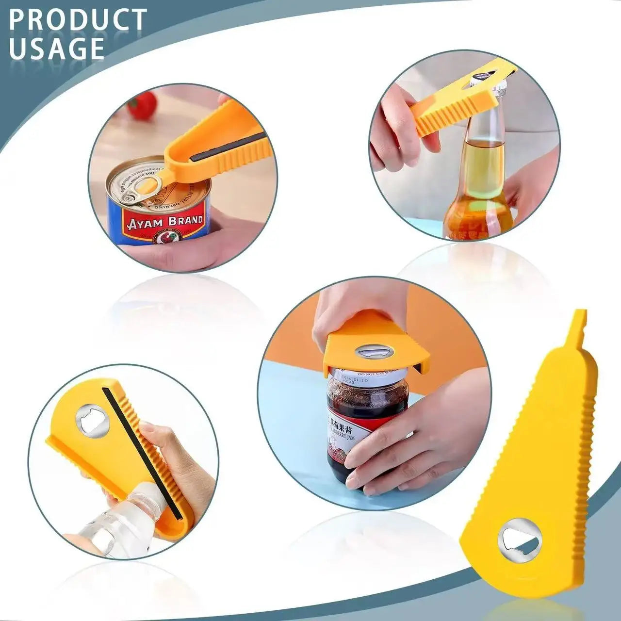 Multifunctional Can Opener & Jar Opener – Beer, Coke, Jam & Beverage Bottle Opener