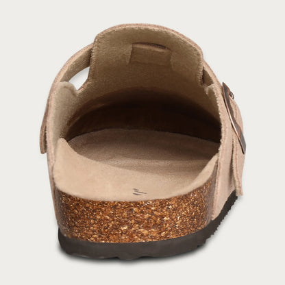 Men’s Suede Clogs — Soft Leather Cork Sandals with Arch Support