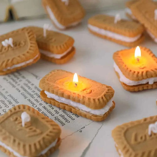 Cute Handmade Biscuit Candle Scented Candle Aromatherapy Soy Wax Candle Wedding Birthday Candles Party Home Decoration