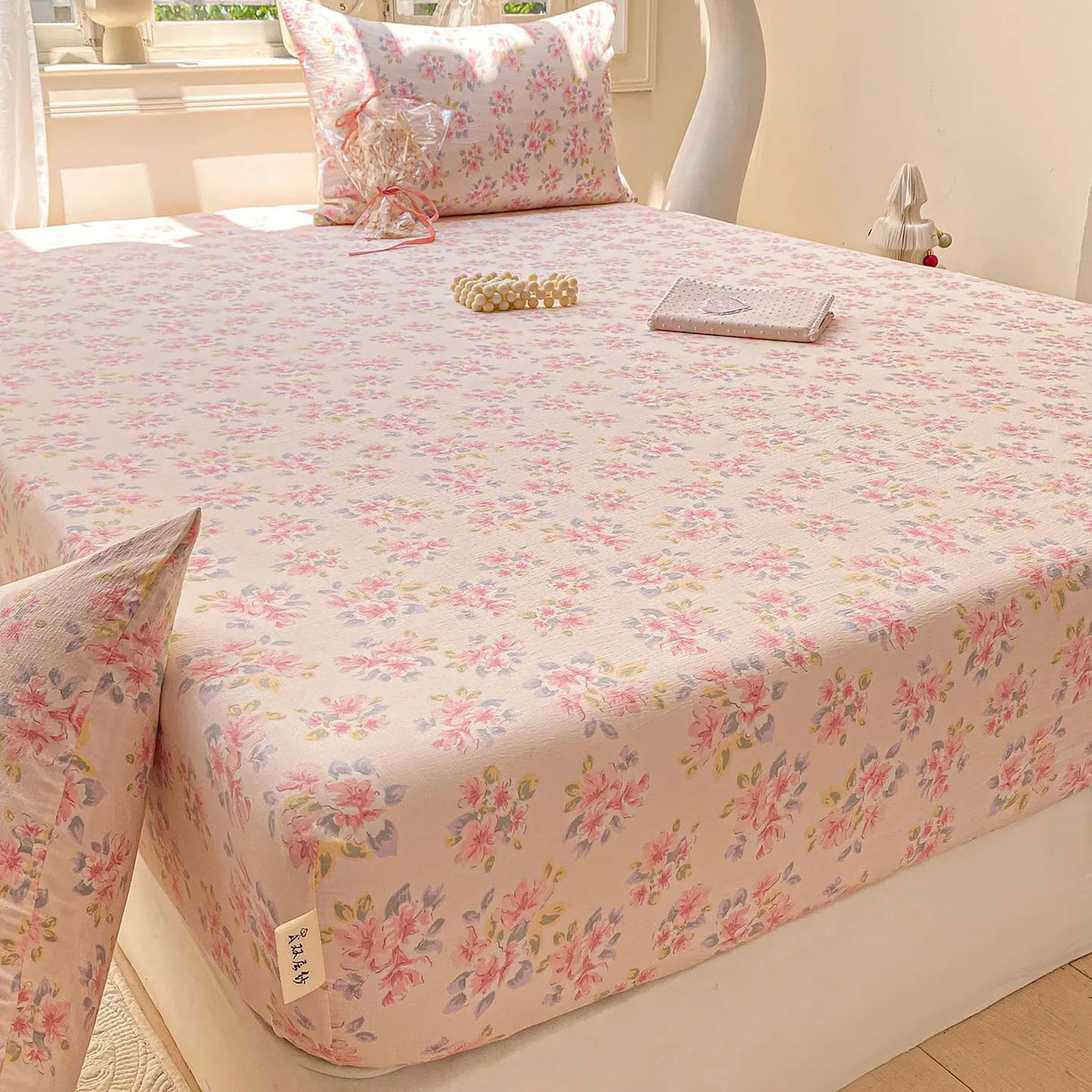 Green Floral Fitted Bed Sheet | Single, Queen, King