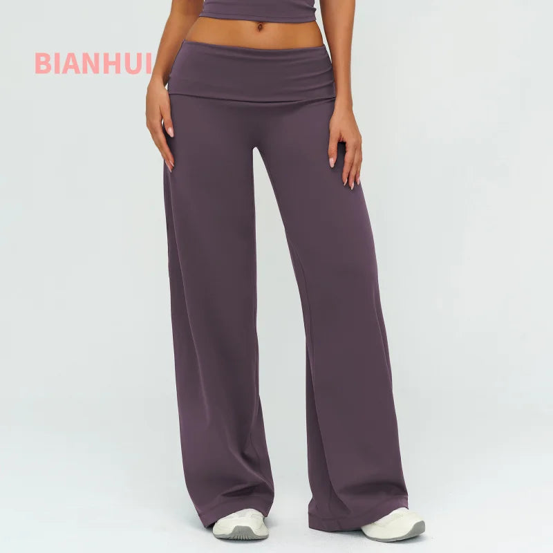 Women’s Loose Wide-Leg Sports Leggings — Slim Fit Running Trousers