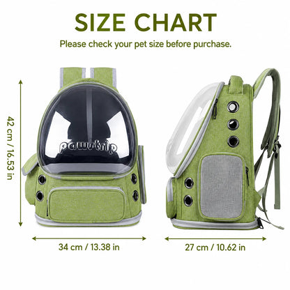 Space Capsule Cat Backpack, Transparent Bubble Window
