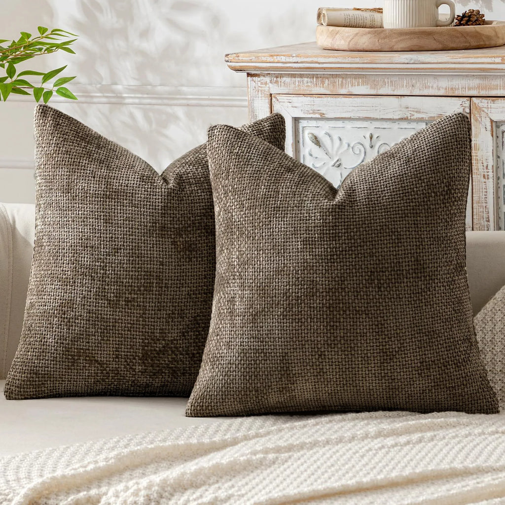 Dark Green Chenille Decorative Cushion Cover