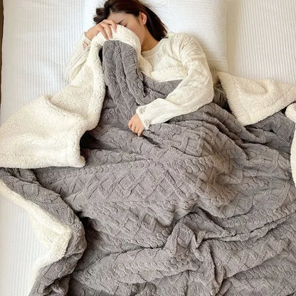 Tafu Flannel Double-layer Blanket Thick Sofa Office Nap Cover Blankets Student Dormitory Bed Sheets Air Conditioning Blankets