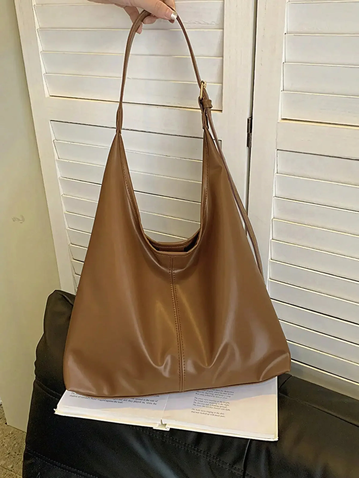 Large Capacity Solid Color Shoulder & Tote Bag