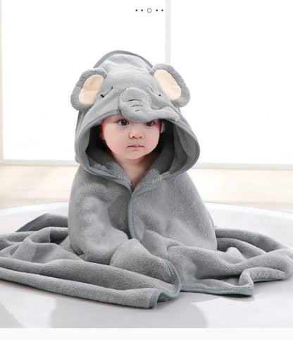 Hooded Coral Fleece Toddler Bathrobe & Towel