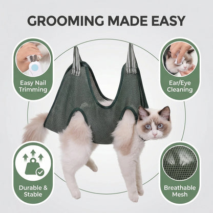 Adjustable Cat Grooming Hammock & Restraint Bag
