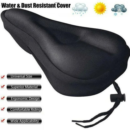 Bicycle Saddle 3D Bike Seat Cover Padded Wide Gel Soft Pad Exercise Bike Seat Cushion Wide Foam Mountain Bicycle Seat Cushion