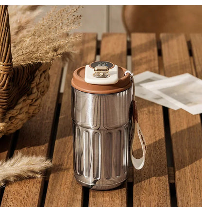 Smart Temperature Display Thermos Bottle 450ml – 316 Stainless Steel Portable Coffee Mug