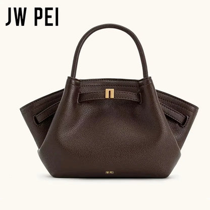 Minimalist Pebbled Leather Trapeze Tote, Top Handle
