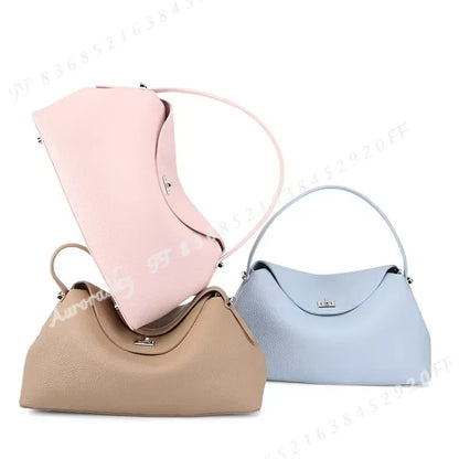 Retro Cowhide Leather Tote, Large Capacity Shopping Bag