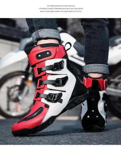 New Waterproof Men's Dirt Bike Shoes Men's Motorcycle Boots New Comfortable Leather Protective Boots Anti-slip Wear-resistant