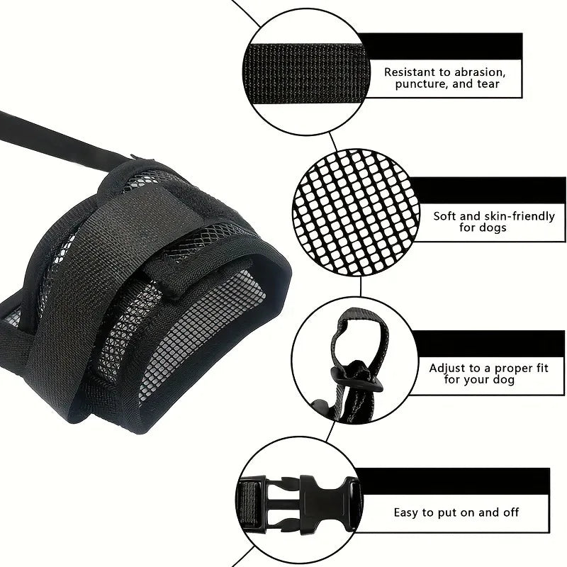 Soft Breathable Mesh Muzzle for Dogs