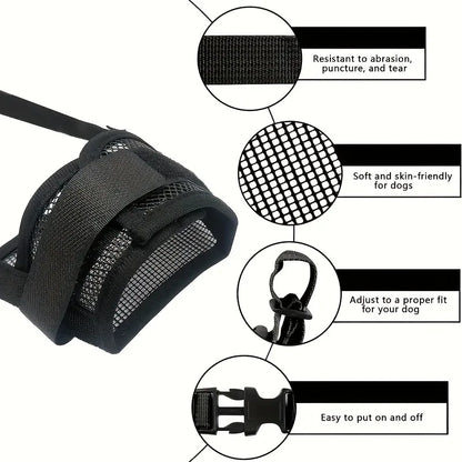 Soft Breathable Mesh Muzzle for Dogs