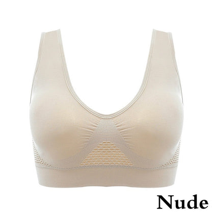 Women's Breathable Sports Vest Bra Sweat-absorbent Shockproof Pad Sports Top Track and Field Gym Running Fitness Sports Top