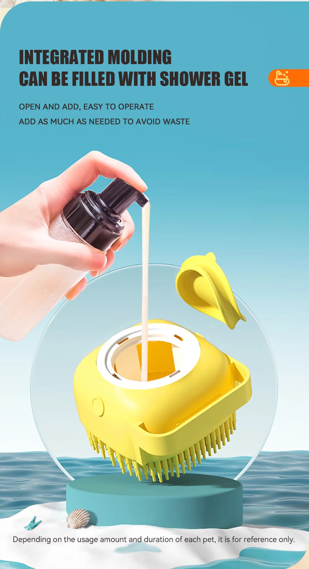 Silicone Bathing Brush with Shampoo Dispenser