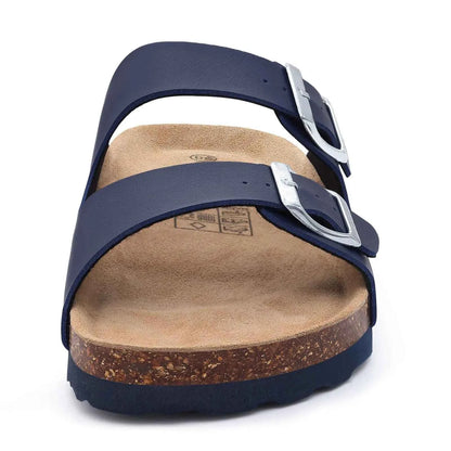 SmilePoP Fashion Men Cork Sandals Summer Men Beach Sandals With Adjustable Buckle Outdoor Nonslip Men Flat Sandals Slip On Slide