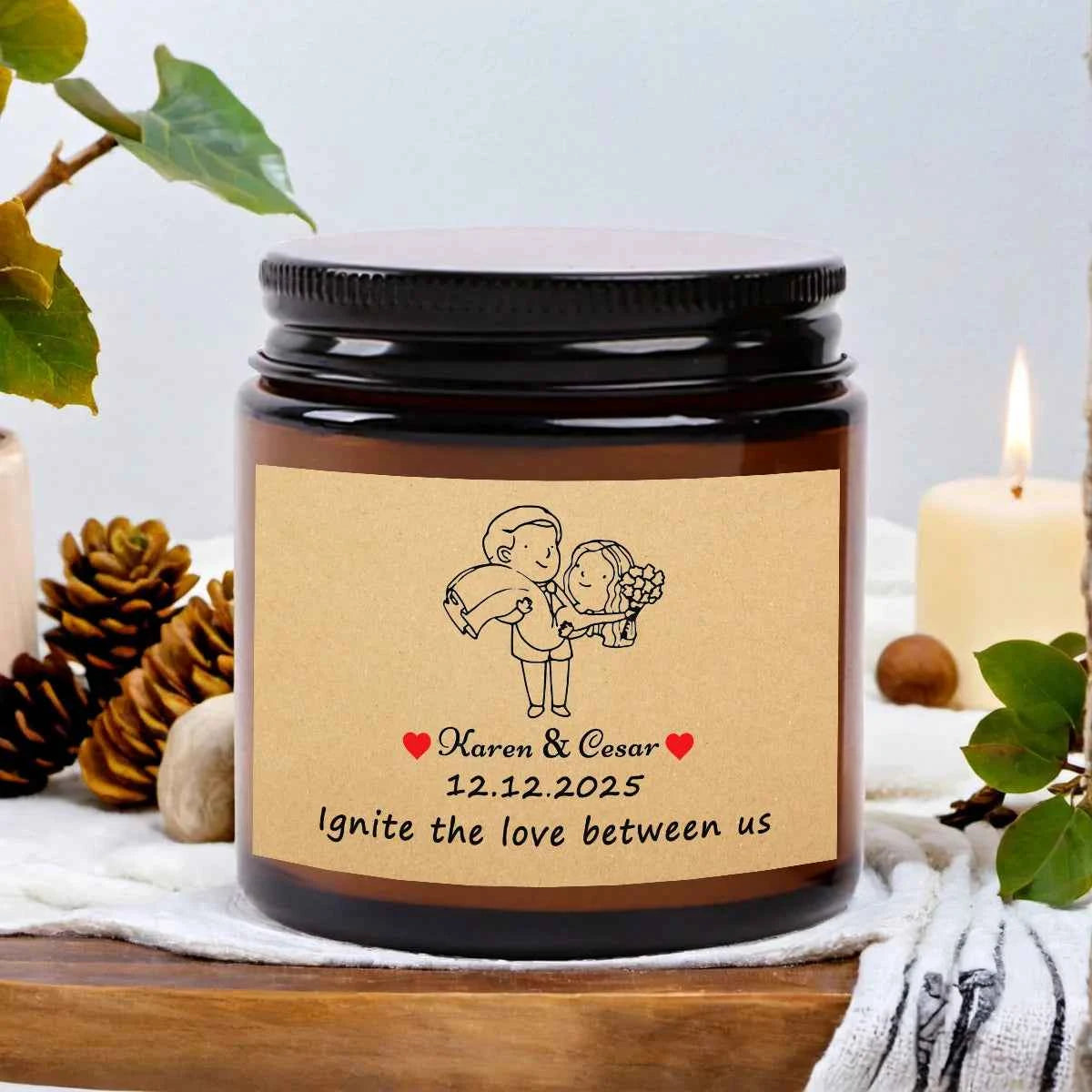 2.4-ounce custom souvenir personalized scented candles, an excellent gift for birthday parties and weddings.