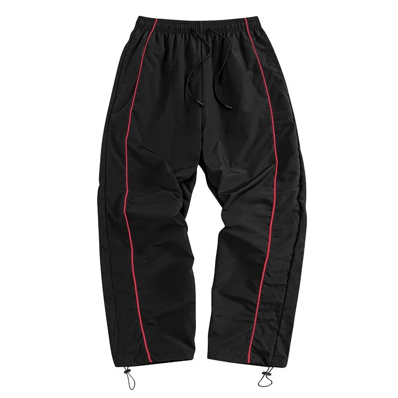 Men's Trendy Sporty Pants with Lines Gym Workout Running Trousers with Side Pockets Athletic Quick-Dry Breathable Sweatpants