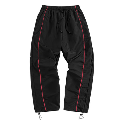Men's Trendy Sporty Pants with Lines Gym Workout Running Trousers with Side Pockets Athletic Quick-Dry Breathable Sweatpants